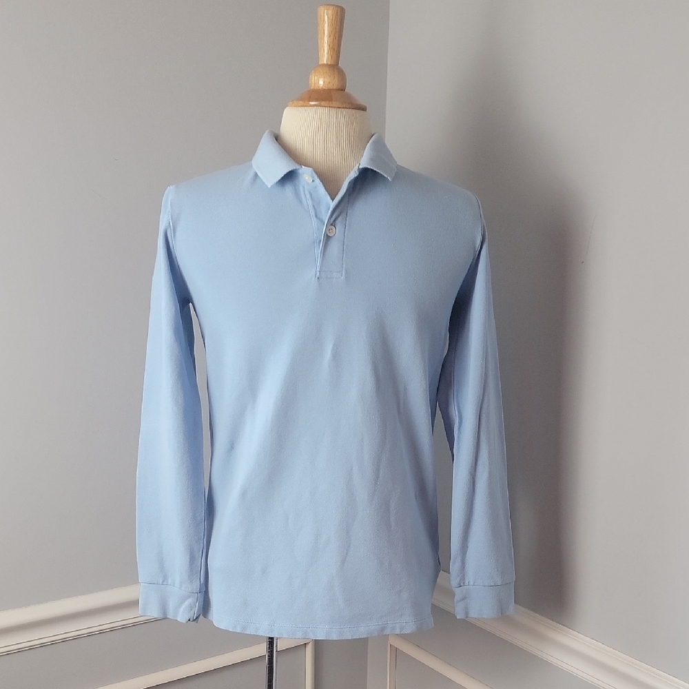 OLD NAVY Bundle of 2 Boy's Light Blue Long Sleeve School Uniform Polo Shirts‎ XL